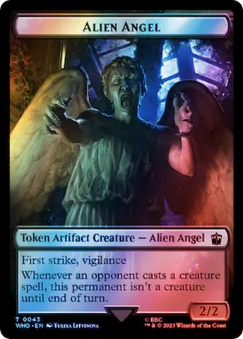 Alien Angel // Clue (0051) Double-Sided Token (Surge Foil) [Doctor Who Tokens]