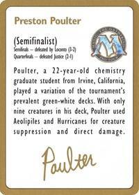 1996 Preston Poulter Biography Card [World Championship Decks]