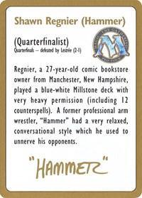 1996 Shawn "Hammer" Regnier Biography Card [World Championship Decks]