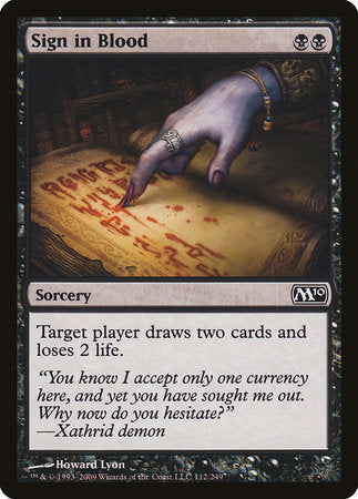 Sign in Blood [Magic 2010] - TCG Master