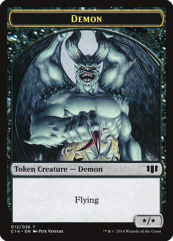 Demon (012/036) // Zombie (016/036) Double-sided Token [Commander 2014 Tokens]