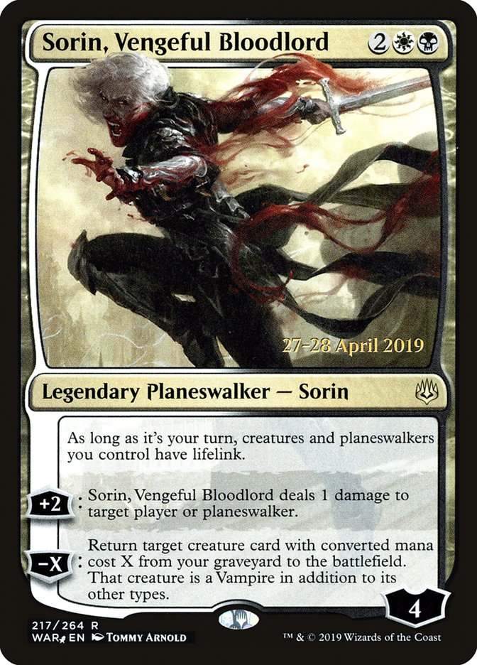 Sorin, Vengeful Bloodlord  [War of the Spark Prerelease Promos] - TCG Master