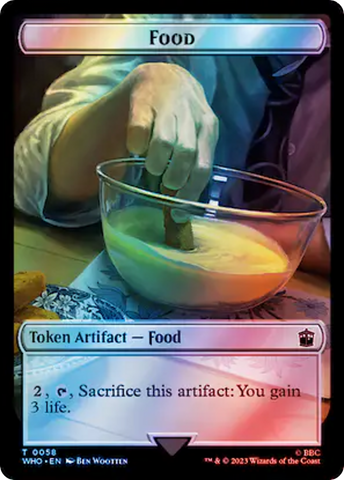 Alien Angel // Food (0058) Double-Sided Token (Surge Foil) [Doctor Who Tokens]