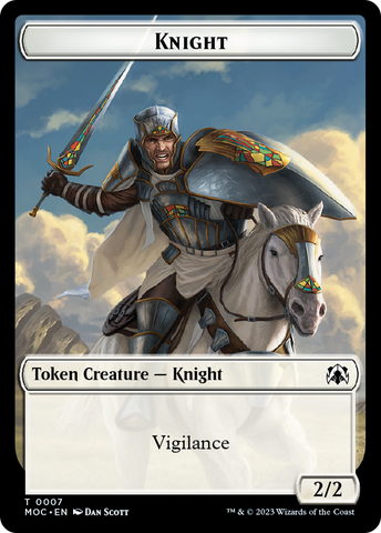 Knight (7) // Spirit (14) Double-Sided Token [March of the Machine Commander Tokens]