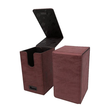 Suede Ruby Alcove Tower Deck Box - TCG Master