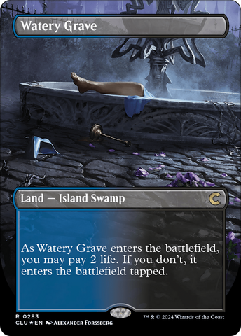 Watery Grave (Borderless) [Ravnica: Clue Edition]