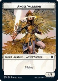 Angel Warrior // Plant Double-sided Token [Zendikar Rising Tokens]